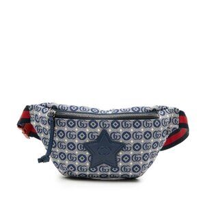 Gucci Children's Strawberry Seahorse Belt Bag Blue